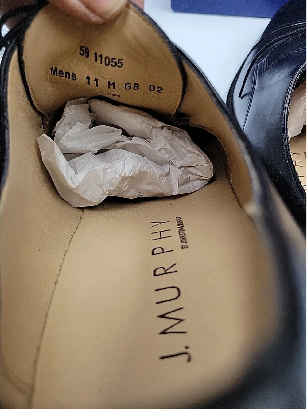 Johnston & Murphy Melton Cap Toe Oxford Black Dress Shoes 11